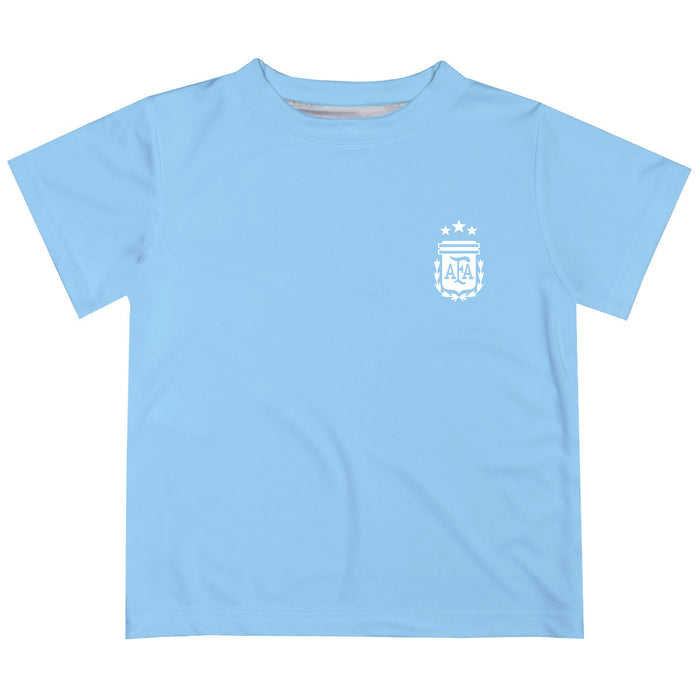 Argentina National Team Hand Sketched Impressions Artwork Boys Light Blue Short Sleeve Tee Shirt