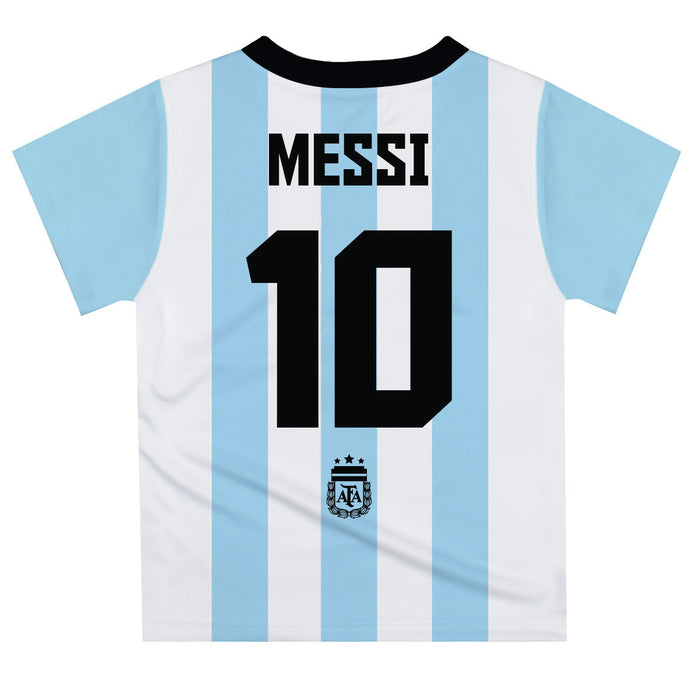 Argentina National Team Lionel Messi Boys Short Sleeve T-Shirt