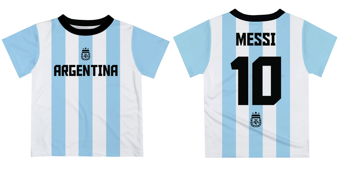 Argentina National Team Lionel Messi Boys Short Sleeve T-Shirt