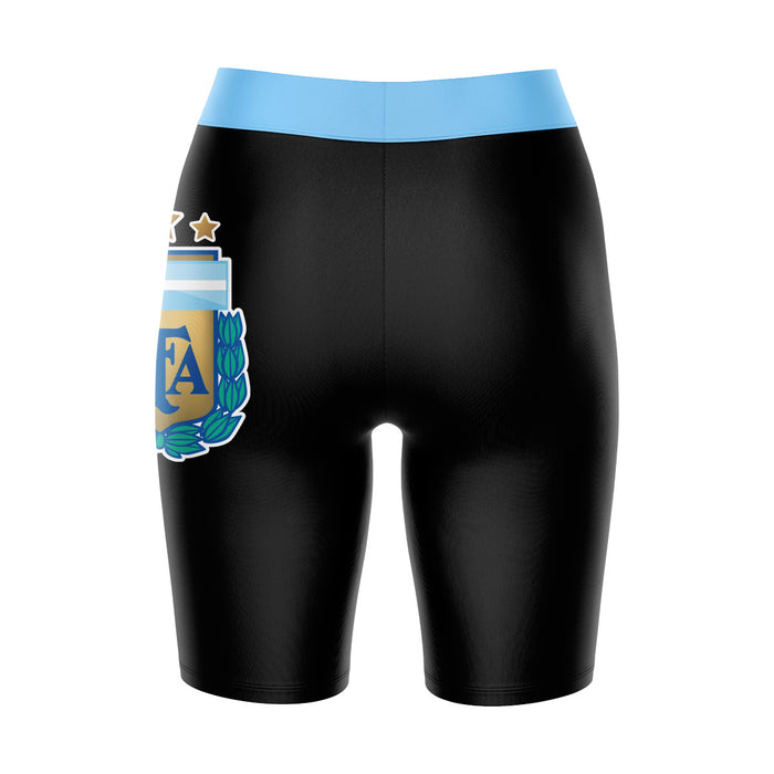 Argentina National Team Game Day Logo on Thigh and Waistband Black Women Bike Short 9 Inseam"