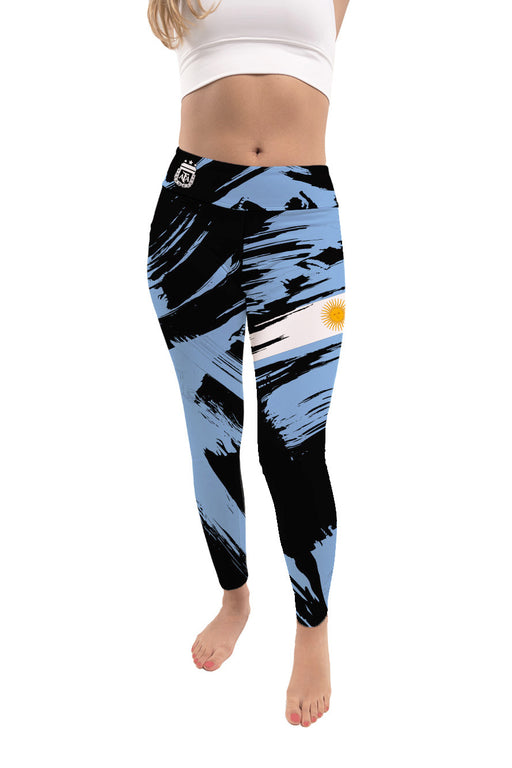 Argentina National Team Brush Design Women Black Yoga Leggings