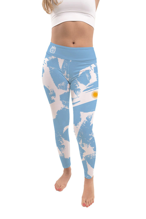 Argentina National Team Brush Design Women Black Yoga Leggings