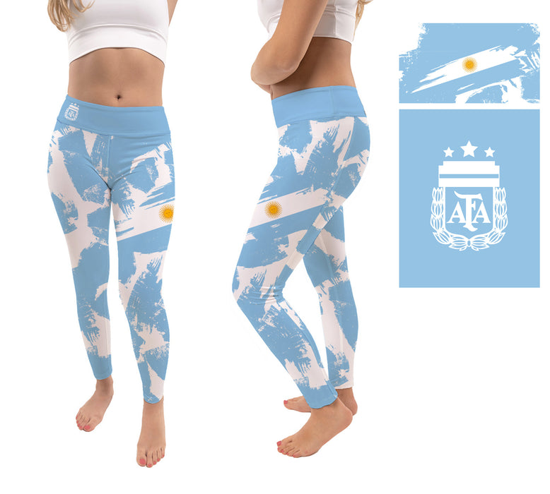 Argentina National Team Brush Design Women Black Yoga Leggings