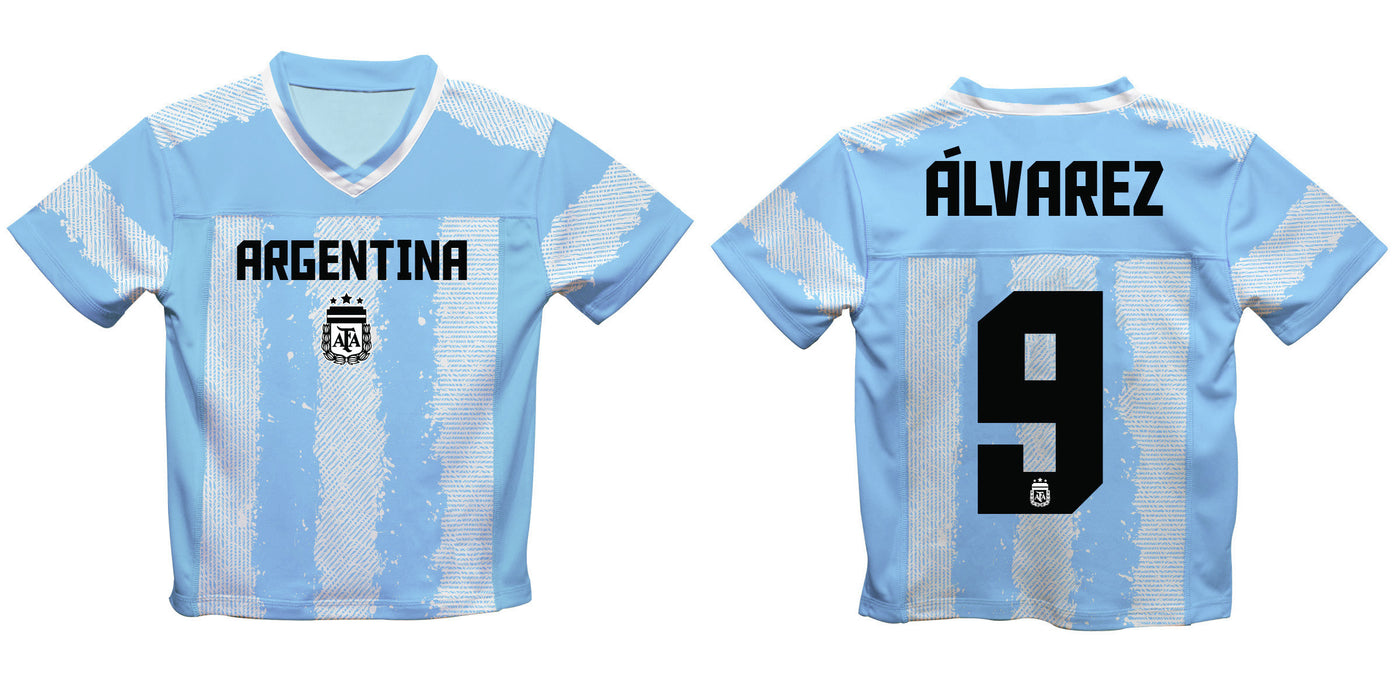 Argentina National Team Julian Alvarez Game Day Ligth Blue Mens Fashion Football Jersey