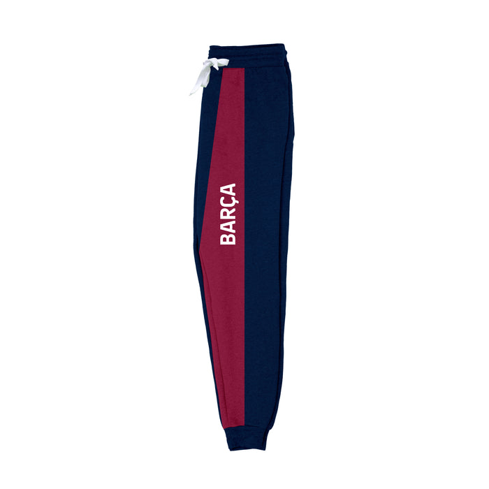 FC Barcelona Color Block Women Navy Maroon Fleece Jogger - Vive La Fête - Online Apparel Store