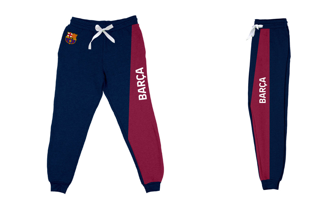 FC Barcelona Color Block Women Navy Maroon Fleece Jogger - Vive La Fête - Online Apparel Store