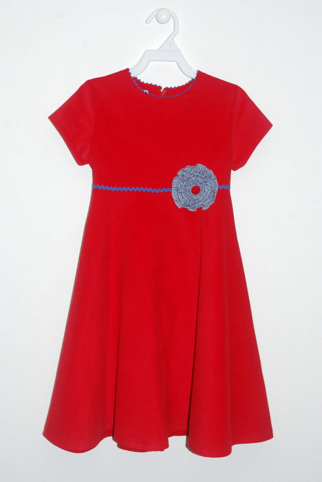 Red Corduroy Circle Dress