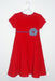 Red Corduroy Circle Dress