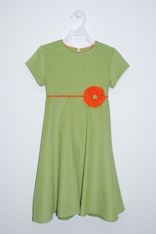 Green Corduroy Circle Dress