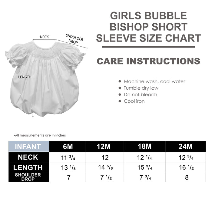 Baylor Bears Smocked Green Gingham Short Sleeve Girls Bubble