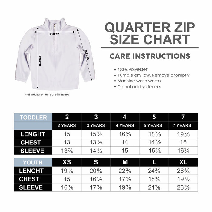 Purdue University Boilermakers Hand Sketched Vive La Fete Impressions Artwork White Boys Quarter Zip Pullover V1