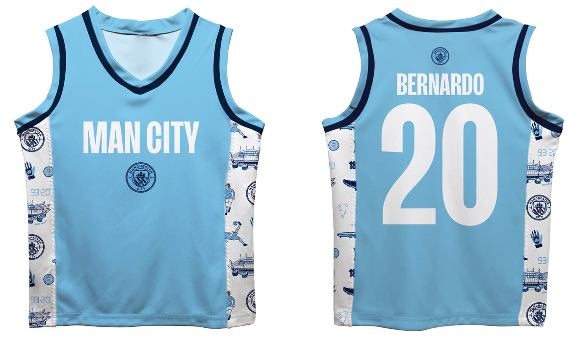 Manchester City Bernardo Silva Boys Fashion Basketball Top V2