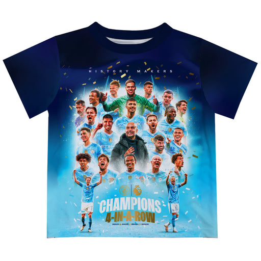 Manchester City Boys 4-Champions-In-A-Row T-Shirt V4