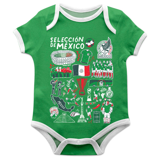 Mexico National Soccer Team Impressions Artwork Infant White Short Sleeve Onesie Bodysuit