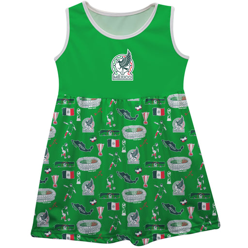 Alabama at Birmingham Blazers Sleeveless Tank Dress Girls Green Repeat Print Hand Sketched Impressions