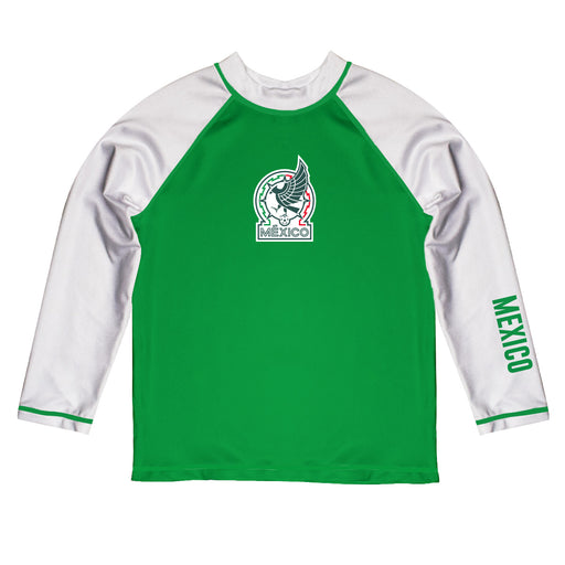 Mexico National Soccer Team Logo Green Long Sleeve Raglan Rashguard