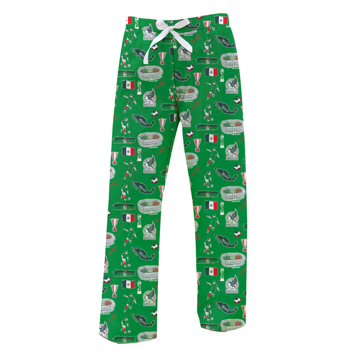 Mexico National Soccer Team Repeat Print Hand Sketched Impressions Artwork Womens Lounge Pants