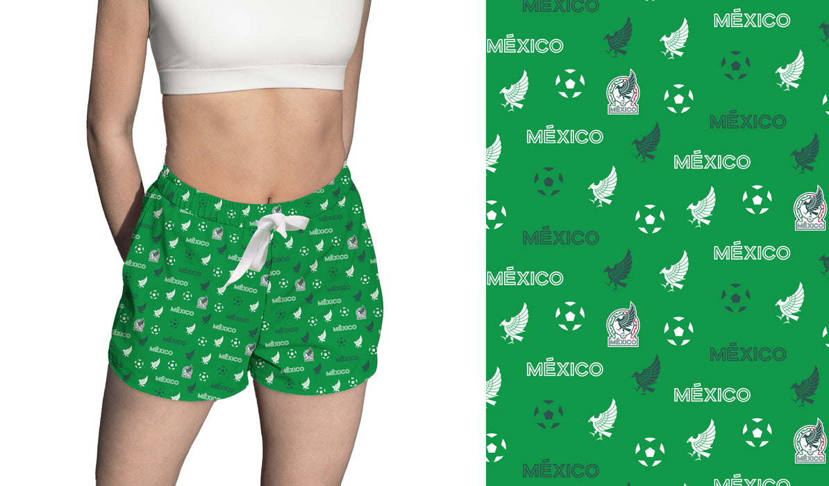 Mexico National Soccer Team Game Day All Over Logo Womens Lounge Shorts