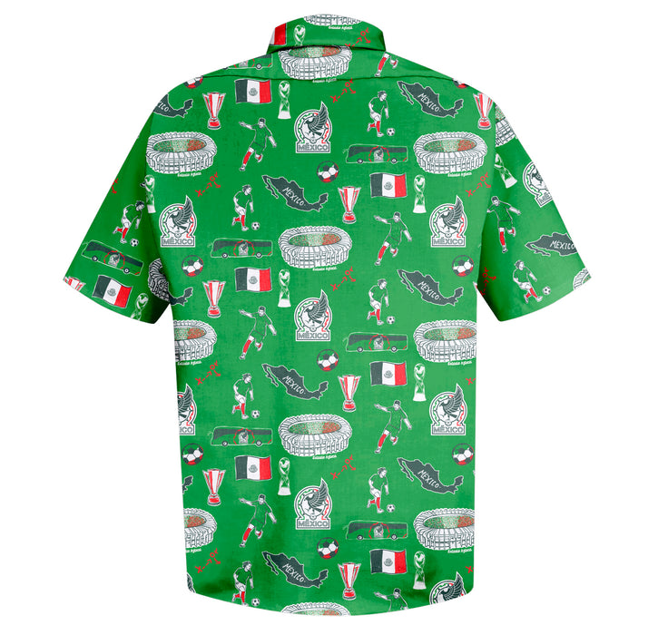 Mexico National Soccer Team Men Short Sleeve Button Down Shirt