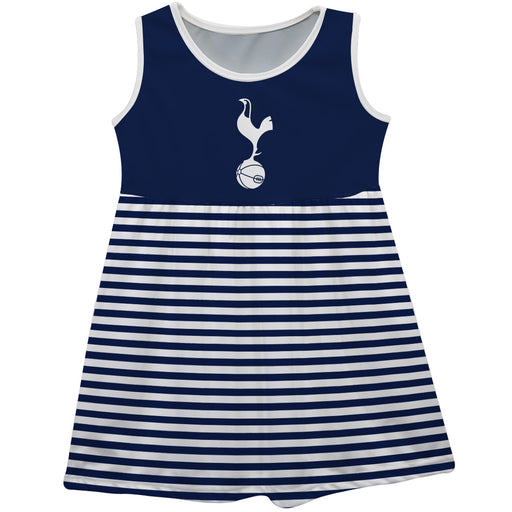 Tottenham Hotspur Vive La Fete Girls Sleeveless Tank Dress Solid Navy Logo Stripes on Skirt