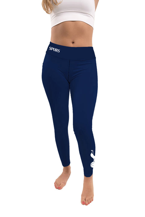 Tottenham Vive La Fete Sublimated Solid Color and logo on ankle Women Navy Yoga Leggings