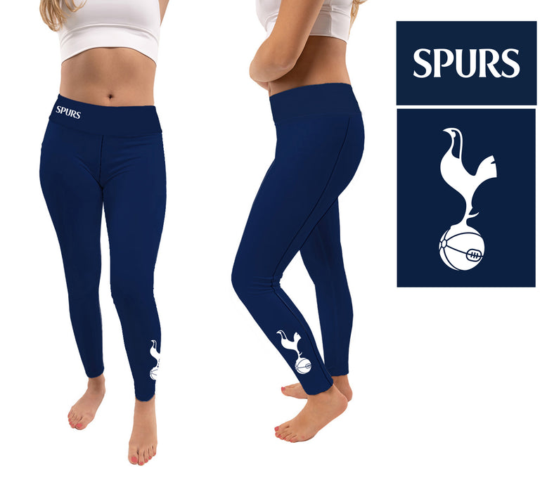 Tottenham Vive La Fete Sublimated Solid Color and logo on ankle Women Navy Yoga Leggings