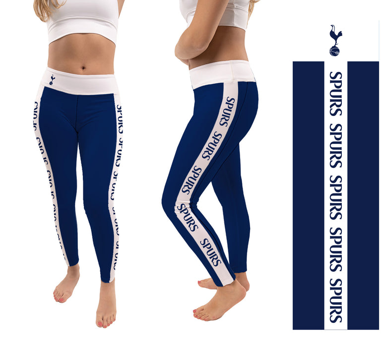 Tottenham Vive La Fete Sublimated Side Stripes With Soccer Team Name Print Navy Woman Leggings