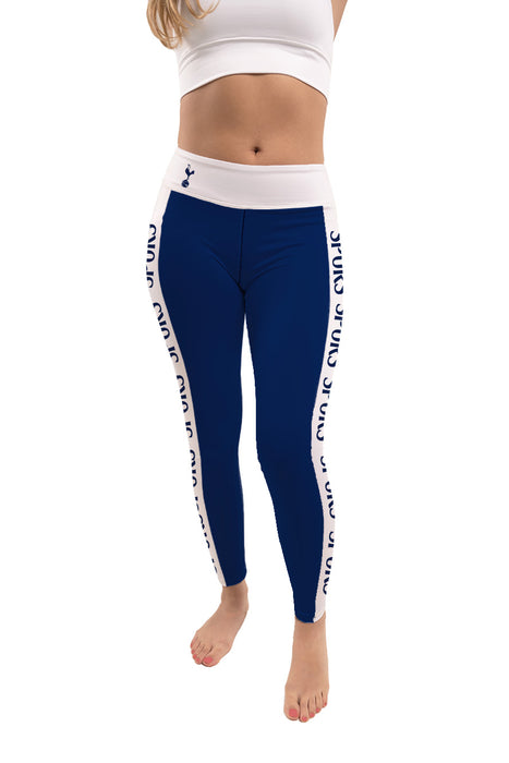 Tottenham Vive La Fete Sublimated Side Stripes With Soccer Team Name Print Navy Woman Leggings