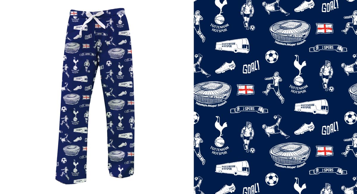 Tottenham Hotspur Repeat Print Hand Sketched Impressions Artwork Womens Lounge Pants