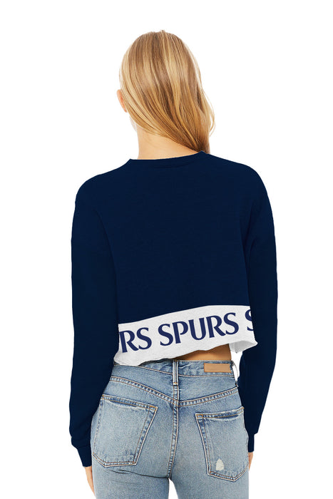 Tottenham Vive La Fete Women Navy Cropped Crew Neck With Color Block Desing V1