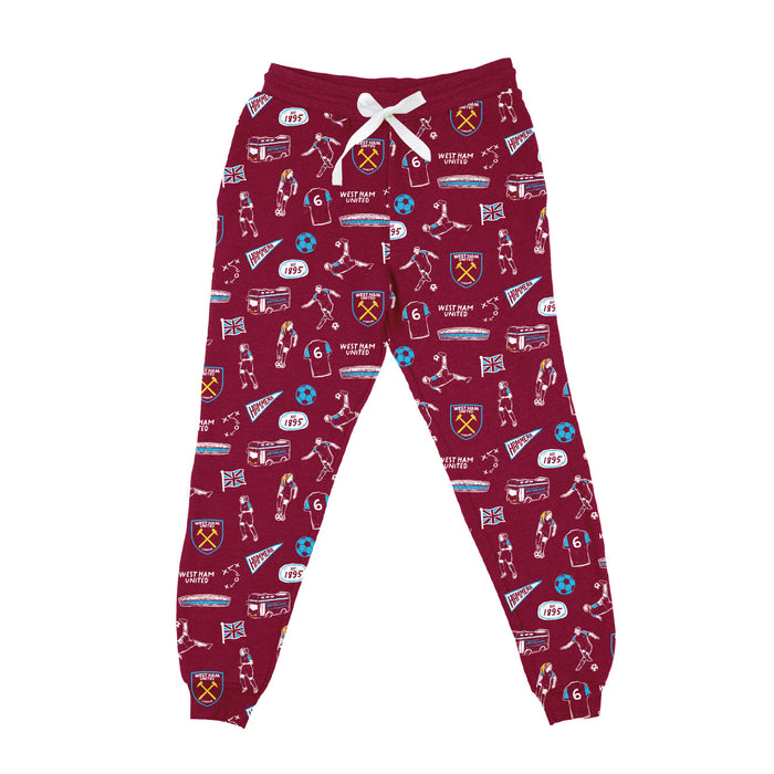 West Ham United Vive La Fete Impressions Artwork Jogger - Maroon