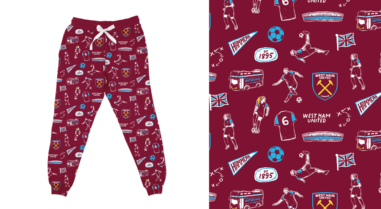 West Ham United Vive La Fete Impressions Artwork Jogger - Maroon