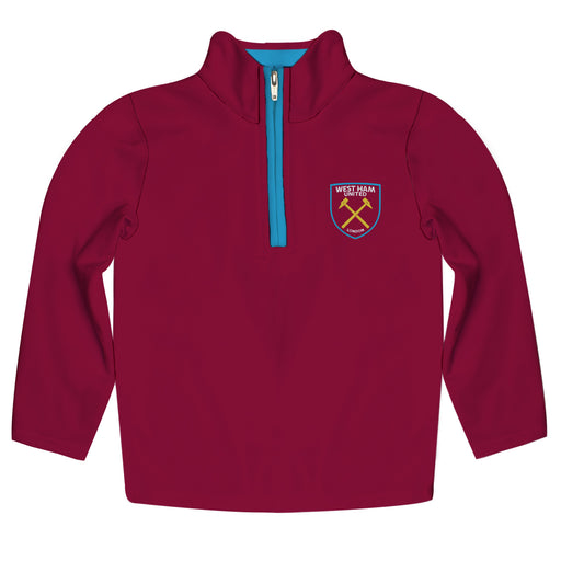 West Ham United Impressions Artwork Maroon Quarter Zip Pullover