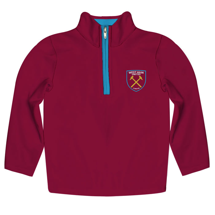 West Ham United Impressions Artwork Maroon Quarter Zip Pullover