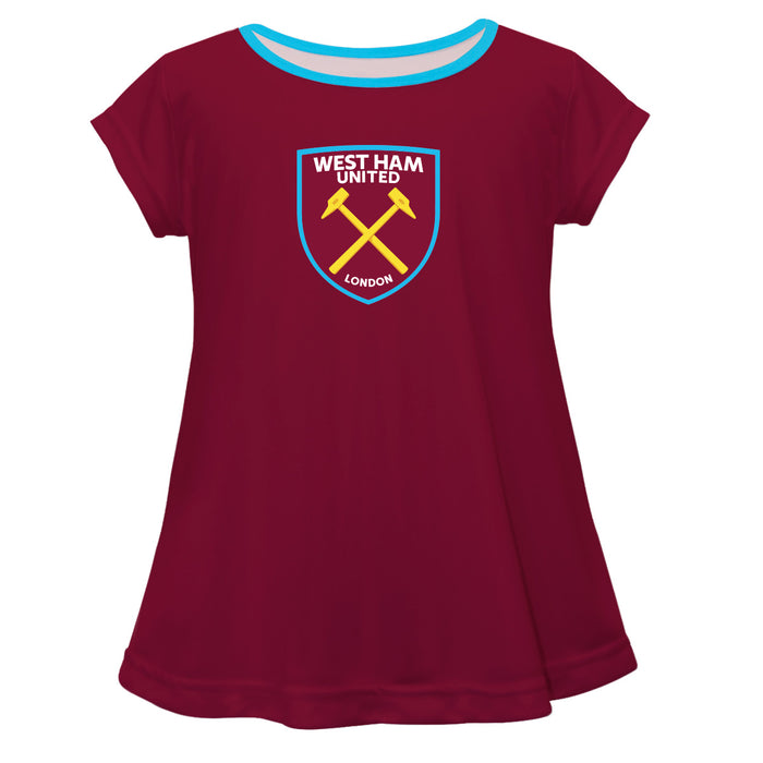 West Ham United Vive La Fete Girls A-Line Top - Maroon