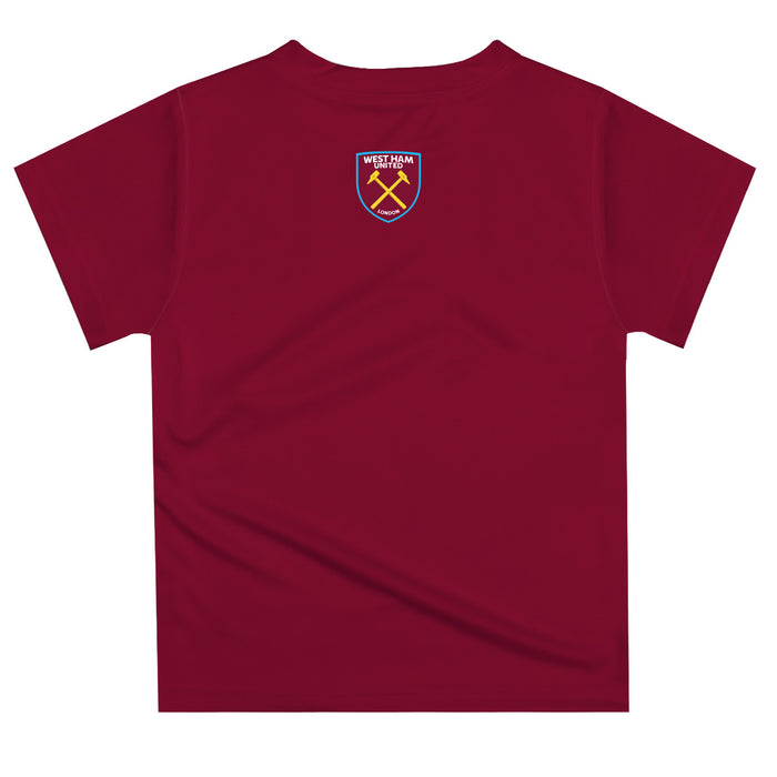 West Ham United Vive La Fete Bubbles The Bear & Team Logo T-Shirt - Maroon