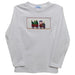 Train & Christmas Tree White Knit Long Sleeve Boys Tee Shirt