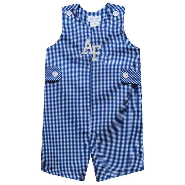 US Airforce Falcons Embroidered Royal Gingham Boys Jon Jon