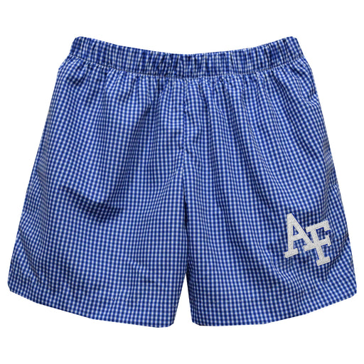 US Airforce Falcons Embroidered Royal Gingham Pull On Short