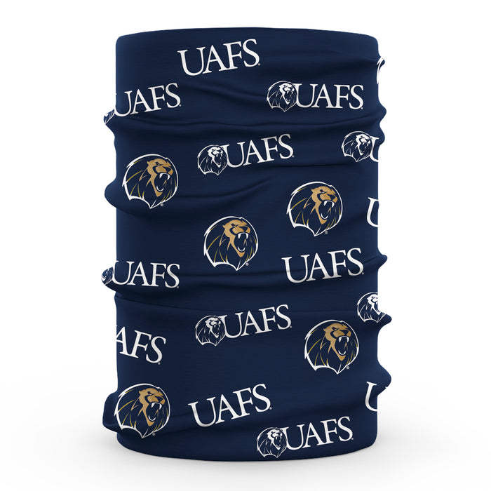 University of Arkansas at Fort Smith Lions All Over Logo Collegiate Face Cover Soft 4-Way Stretch Neck Gaiter - Vive La Fête - Online Apparel Store