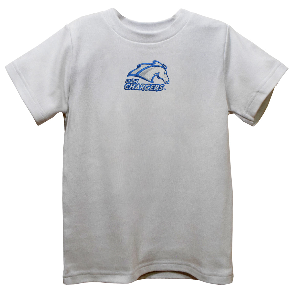 UAH Chargers Embroidered White Short Sleeve Boys Tee Shirt — Vive La Fête -  Online Apparel Store