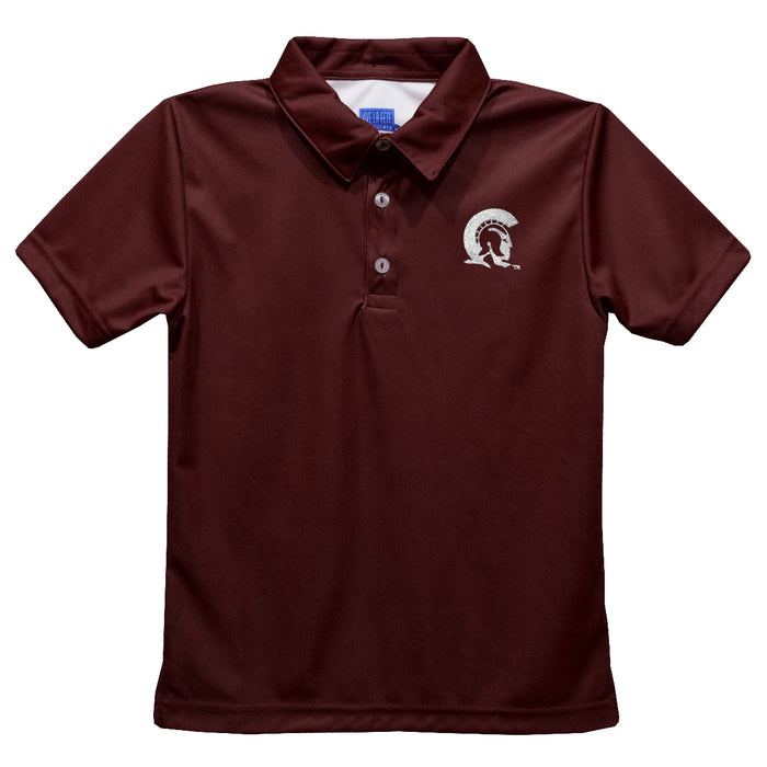 UA Little Rock Trojans UALR Embroidered Maroon Short Sleeve Polo Box Shirt