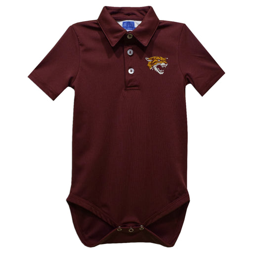 Bethune-Cookman University Wildcats Embroidered Maroon Solid Knit Polo Onesie