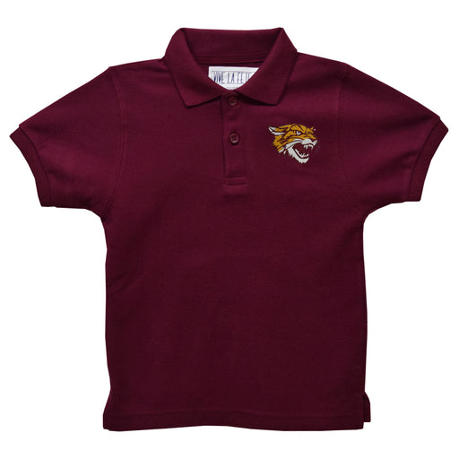 Bethune Cookman Wildcats Embroidered Maroon Short Sleeve Polo Box Shirt