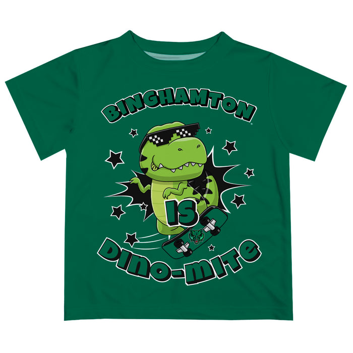 Binghamton University Bearcats Vive La Fete Dino-Mite Boys Game Day Green Short Sleeve Tee