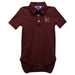 Bloomsburg University of Pennsylvania Huskies BU Embroidered Maroon Solid Knit Polo Onesie