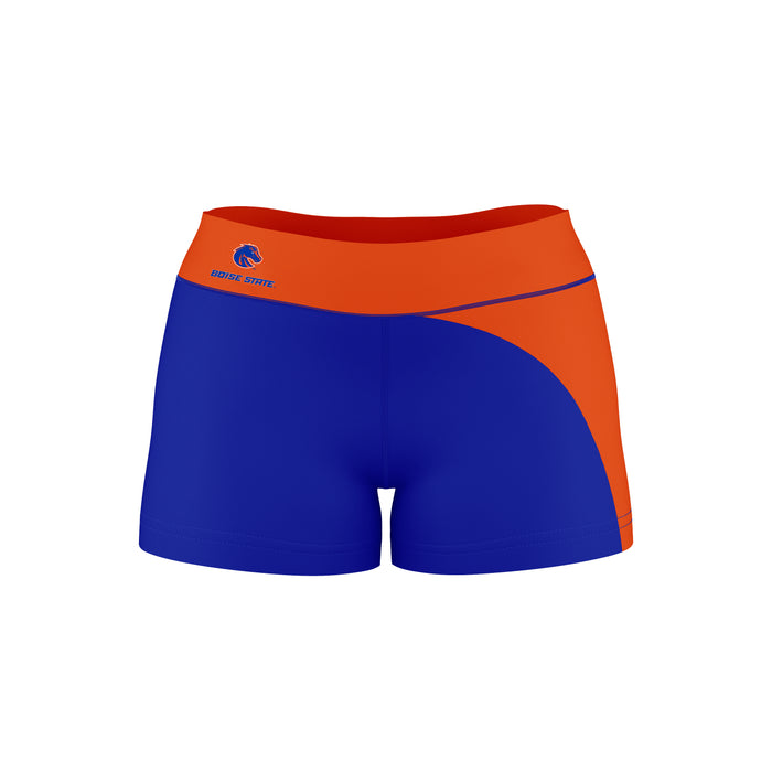 Women's Royal/Orange Boise State Broncos Plus Size Curve Side Shorts