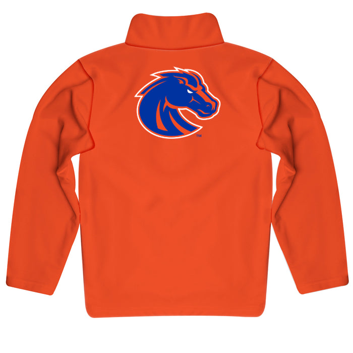 Boise State Broncos Vive La Fete Game Day Solid Orange Boy Performance  Quarter Zip Pullover Sleeves