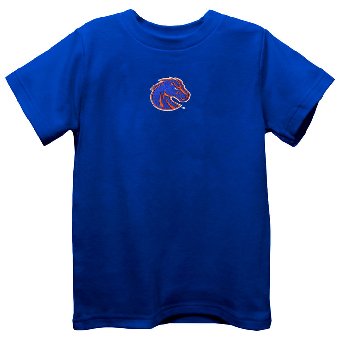 Boise State University Broncos Embroidered Royal knit Short Sleeve Boys Tee Shirt