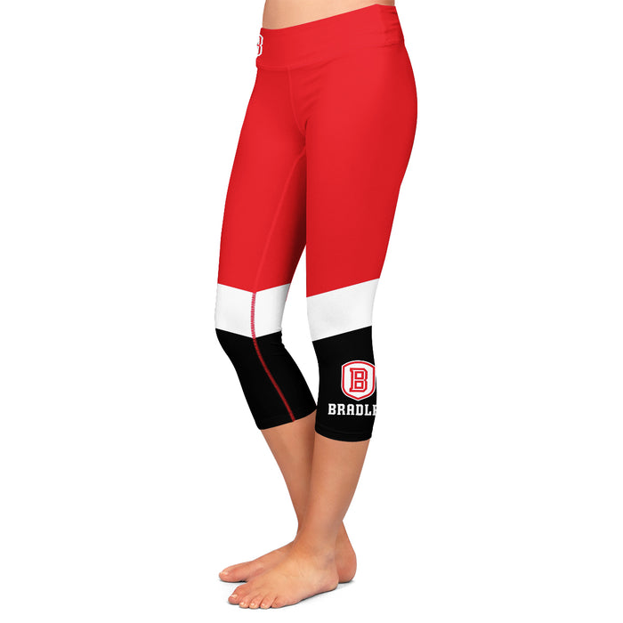 Bradley Braves Vive La Fete Game Day Collegiate Ankle Color Block Girls Red Black Capri Leggings - Vive La Fête - Online Apparel Store